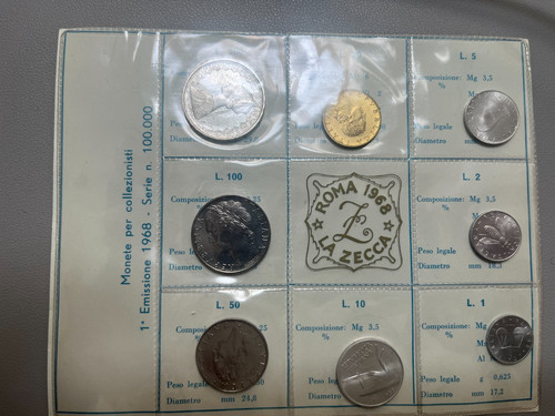 Serie valori italia 1968 - 8,
