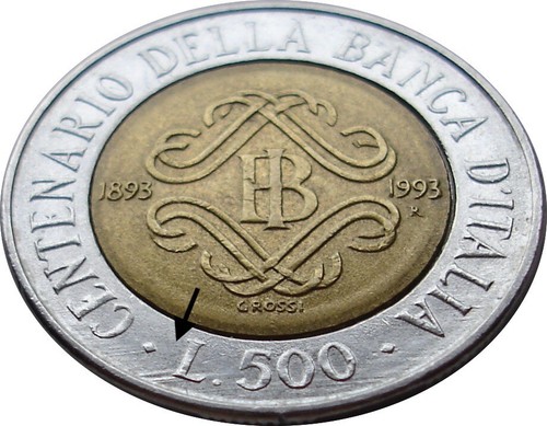Errore 500 lire 1993 barre - !!!,